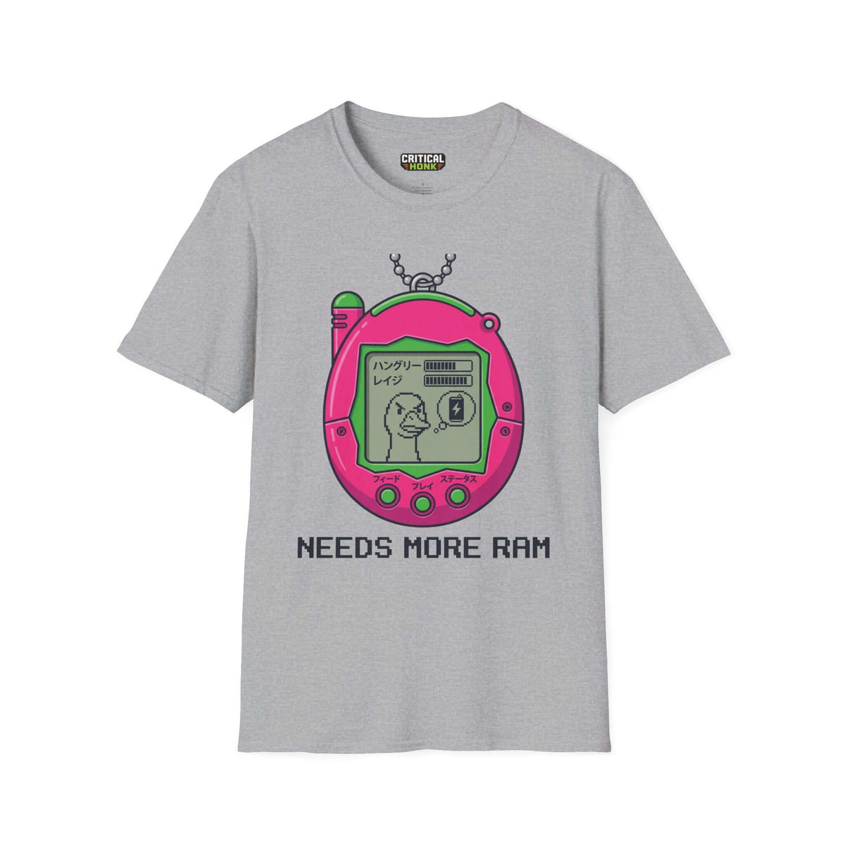 Need more ram T-Shirt in Sport Grey featuring cartoon design, unisex fit, and made in the USA.