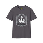 The saboteur T-Shirt in charcoal, featuring a unique design of a duck with a striking graphic.