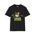 I-called-dibs T-Shirt featuring a playful duck design, black unisex fit, made of soft 100% ring-spun cotton.
