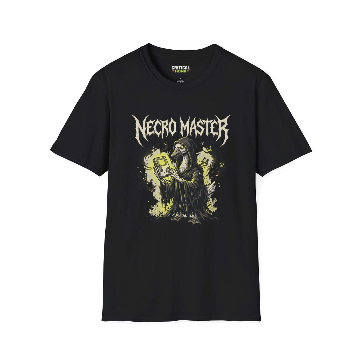 Necro master T-Shirt featuring a unique design on a black Gildan Softstyle ® 64000 tee, made from 100% ring-spun cotton.