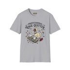 Professional rage quitter T-Shirt in Sport Grey featuring a cartoon duck and keyboard design.