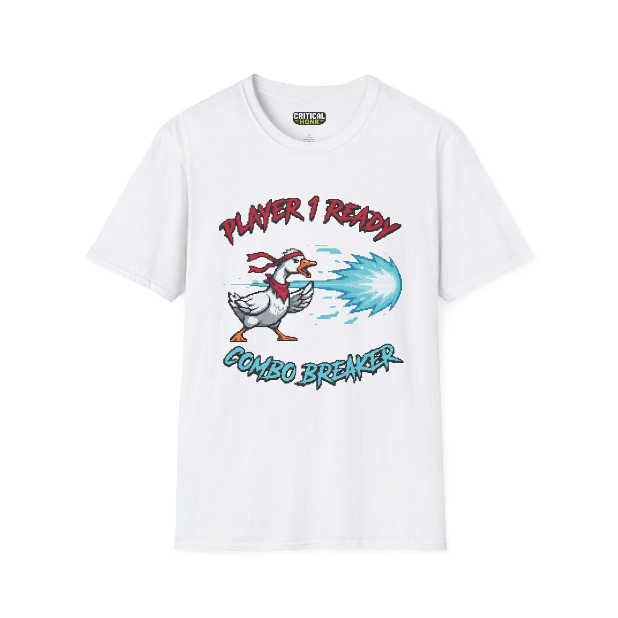 Combo Breaker T-Shirt featuring a game-inspired graphic on a white Gildan Softstyle unisex tee.