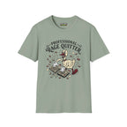 Professional rage quitter T-Shirt in sage color featuring a duck graphic with a keyboard.
