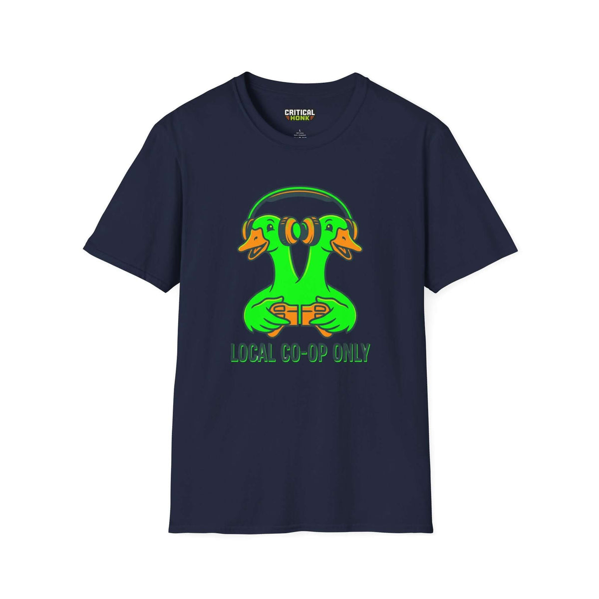 Co-op only T-Shirt in navy featuring vibrant duck graphic from Critical Honk Collection.