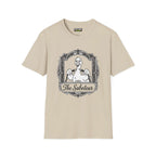 The saboteur T-Shirt in sand color featuring unique duck design, part of the Chaos Inspired Apparel Critical Honk Collection.