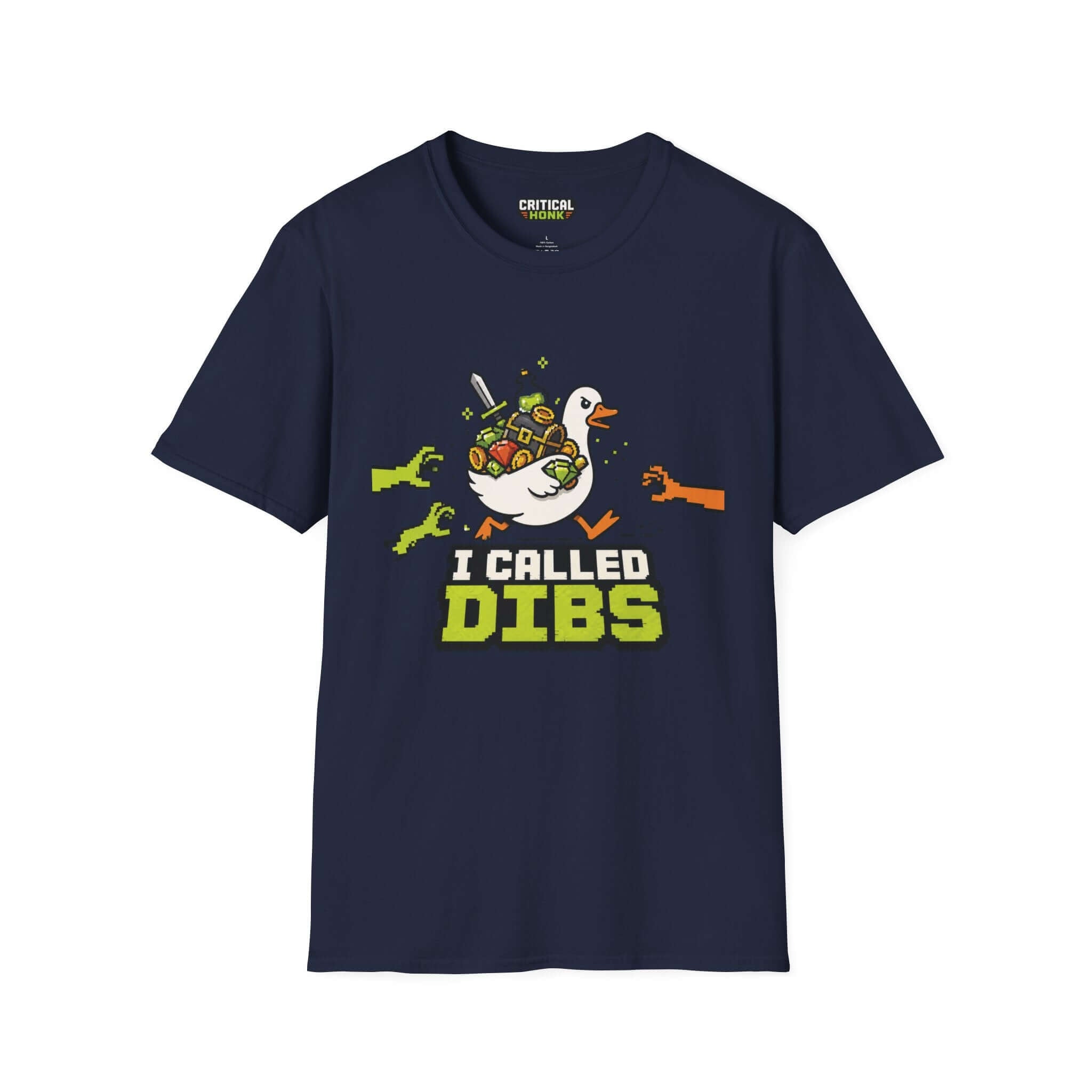 I-called-dibs T-Shirt in navy with a duck graphic and bold lettering, made from 100% ring-spun cotton.