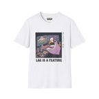 Lag is a feature T-Shirt featuring a gamer duck graphic on a white Gildan Softstyle T-Shirt.
