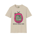 Need more ram T-Shirt in Sand color featuring a fun retro design on a Gildan Softstyle fabric.
