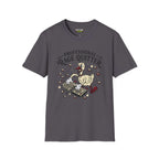 Professional rage quitter T-Shirt in charcoal, featuring a fun design of a duck with a keyboard.