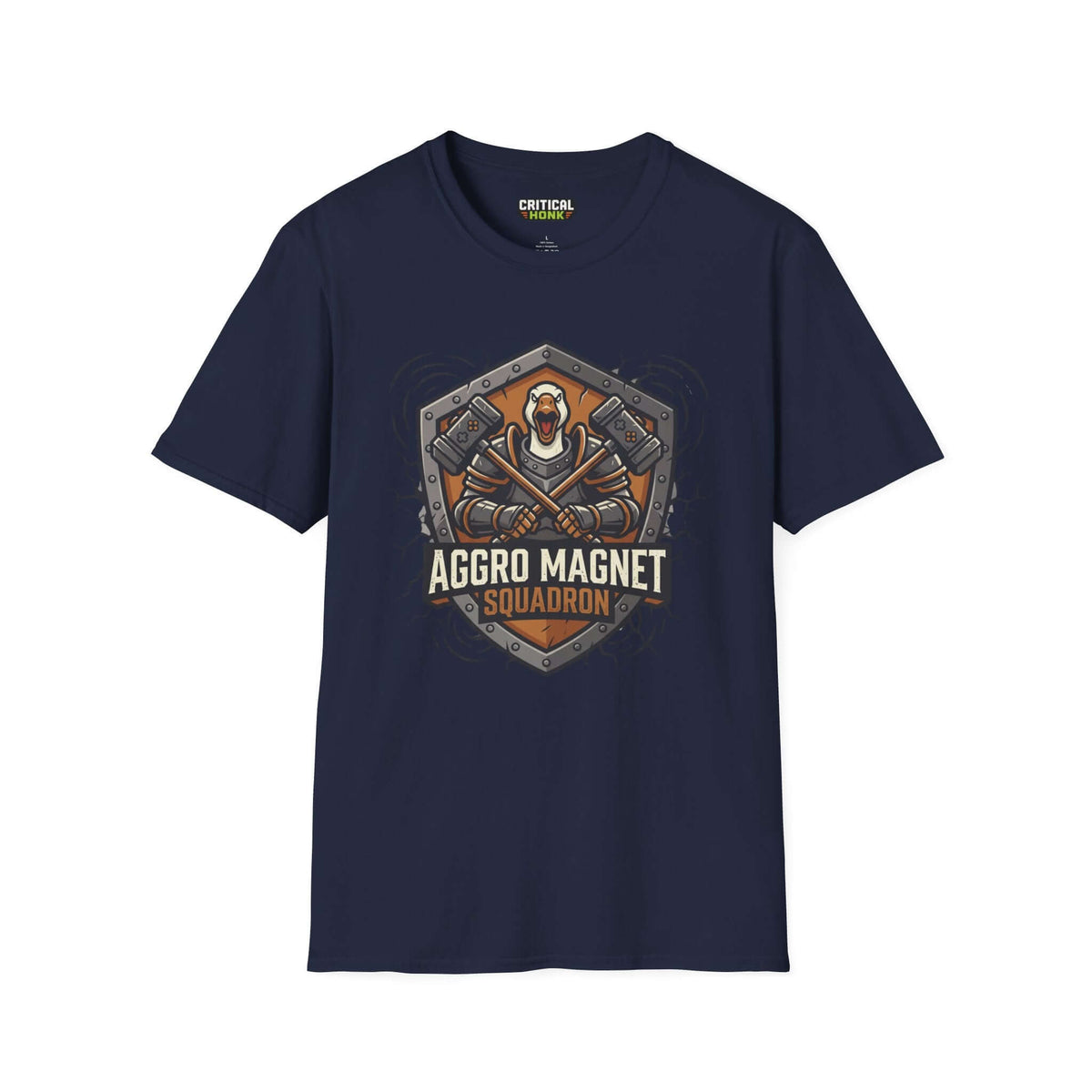Magnet squadron T-Shirt in navy blue featuring a bold graphic design from the Critical Honk collection.