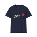 Spawn secured no escape T-Shirt in navy featuring a graphic of a penguin in tactical gear.
