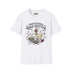 Professional rage quitter T-Shirt featuring a cartoon duck on a white Gildan Softstyle tee.