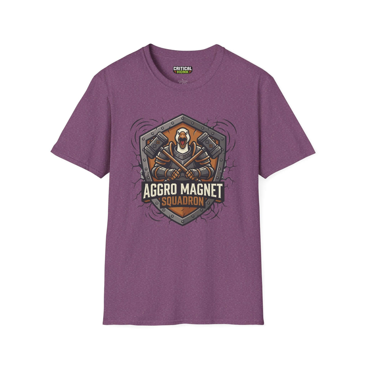 Magnet squadron T-Shirt in Heather Maroon featuring unique Aggro Magnet design by Critical Honk.