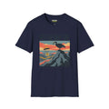 Visit the drop zone T-Shirt in navy featuring a graphic with a bird and parachute, made of soft 100% ring-spun cotton.