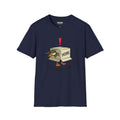 Gildan Softstyle tactical honking action T-Shirt in navy featuring a humorous duck design.
