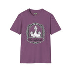 The saboteur T-Shirt in Heather Maroon color featuring a unique duck design from the Critical Honk Collection.